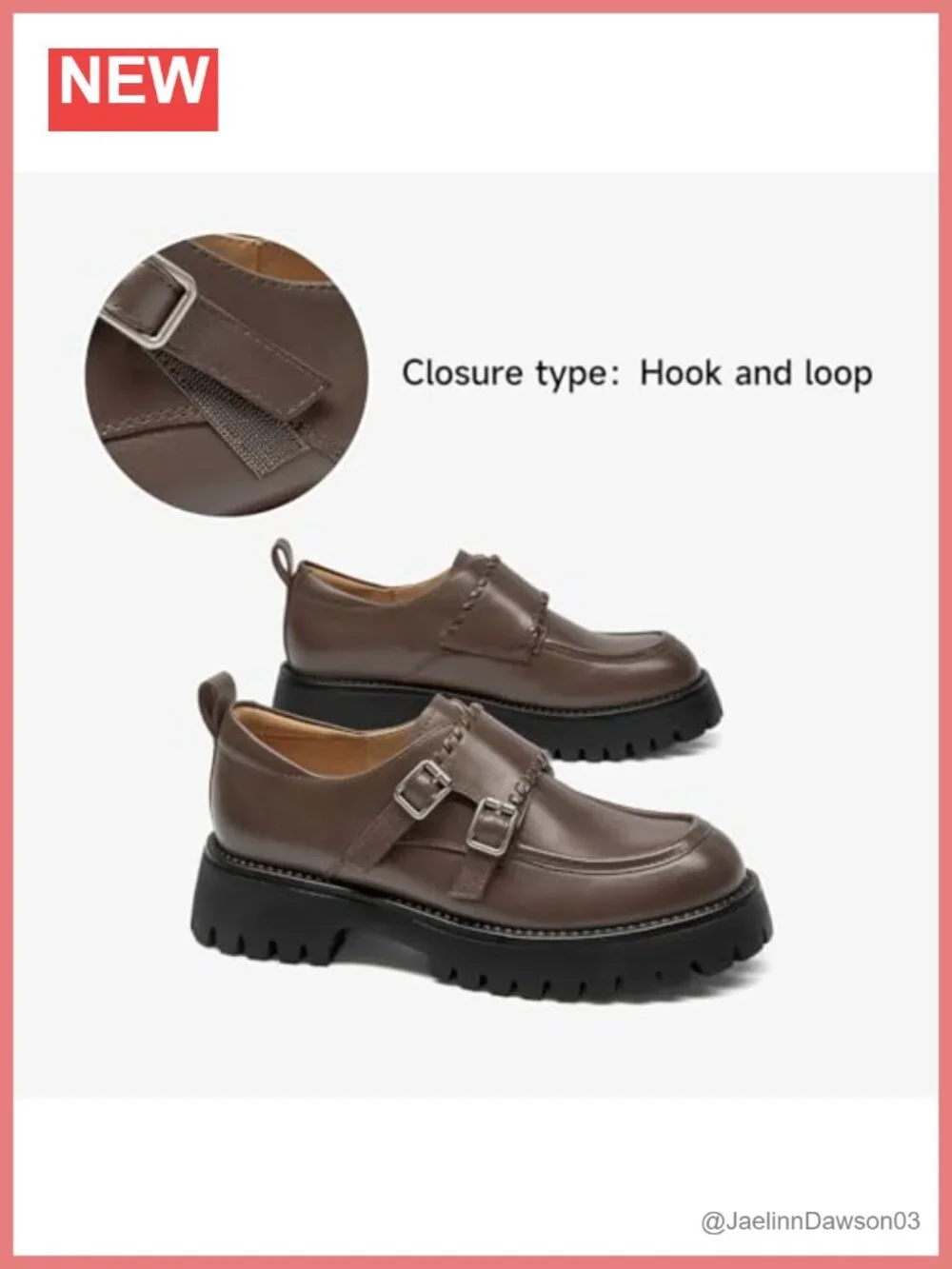 Genuine Leather Platform Monk Strap Loafers Woven Women's Shoes